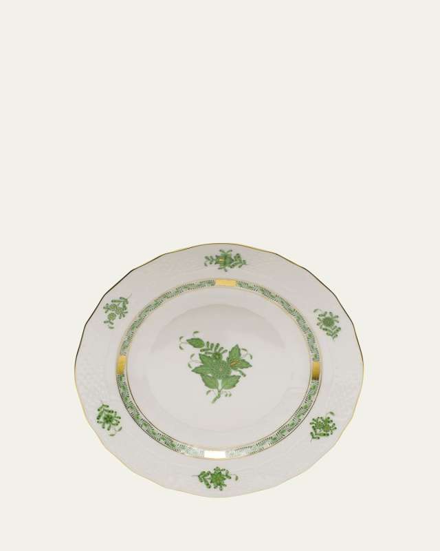 Chinese Bouquet Green Dessert Plate
